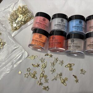 Saviland Dipping Powder for Nails with Charms